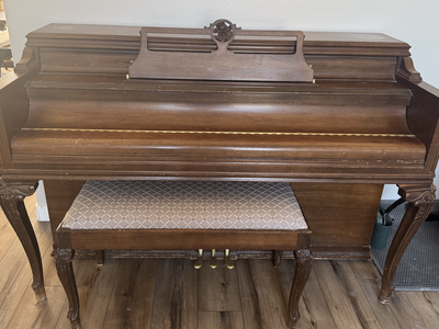 Mason & Hamlin Upright Piano – French Provincial Walnut, 1972 – Needs Tuning