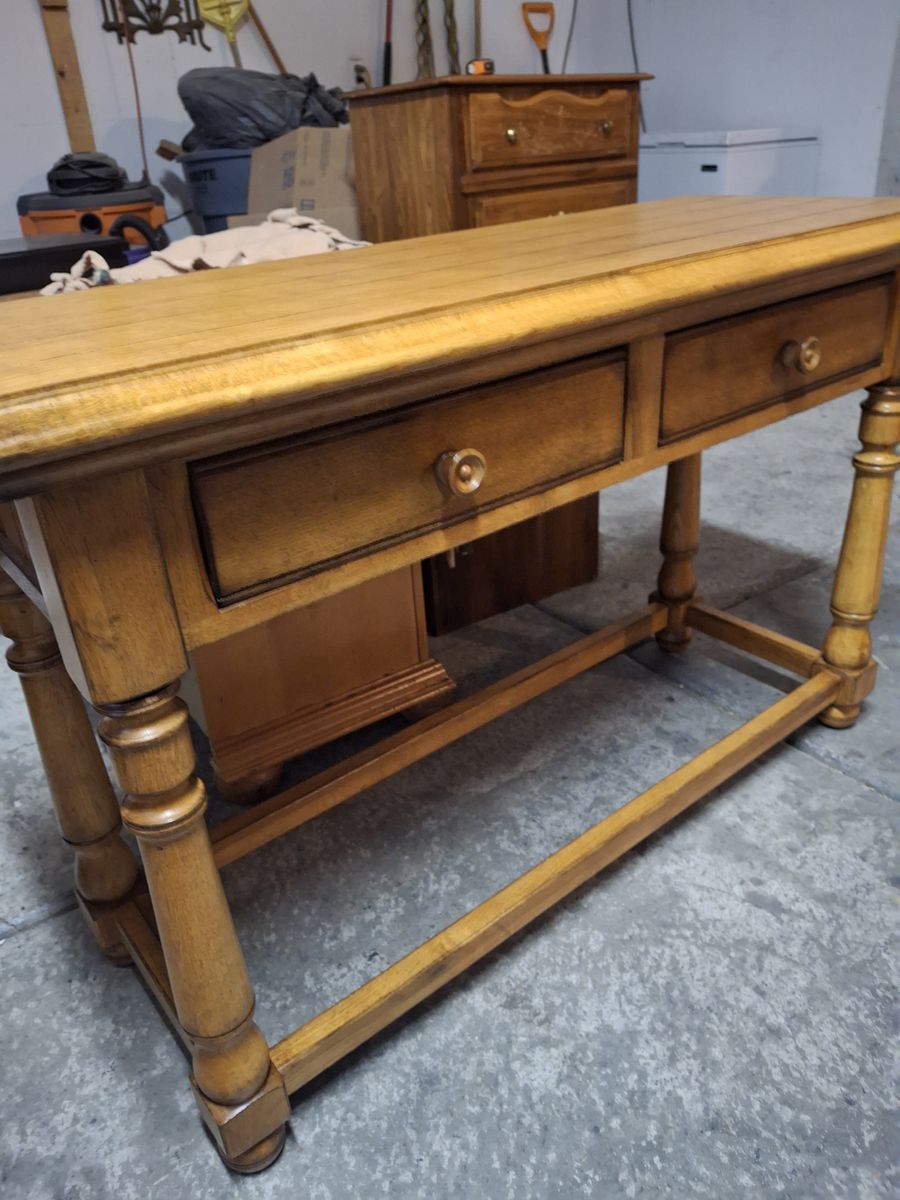 all wood country style entry way table/ren