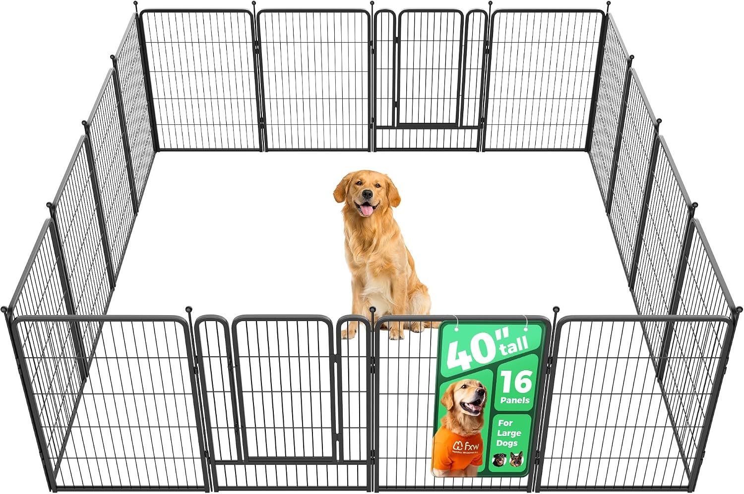 NEW FXW Rollick Unleashed Dog Playpen for Indoor, Yard, RV Camping, 40 inch 16 Panels