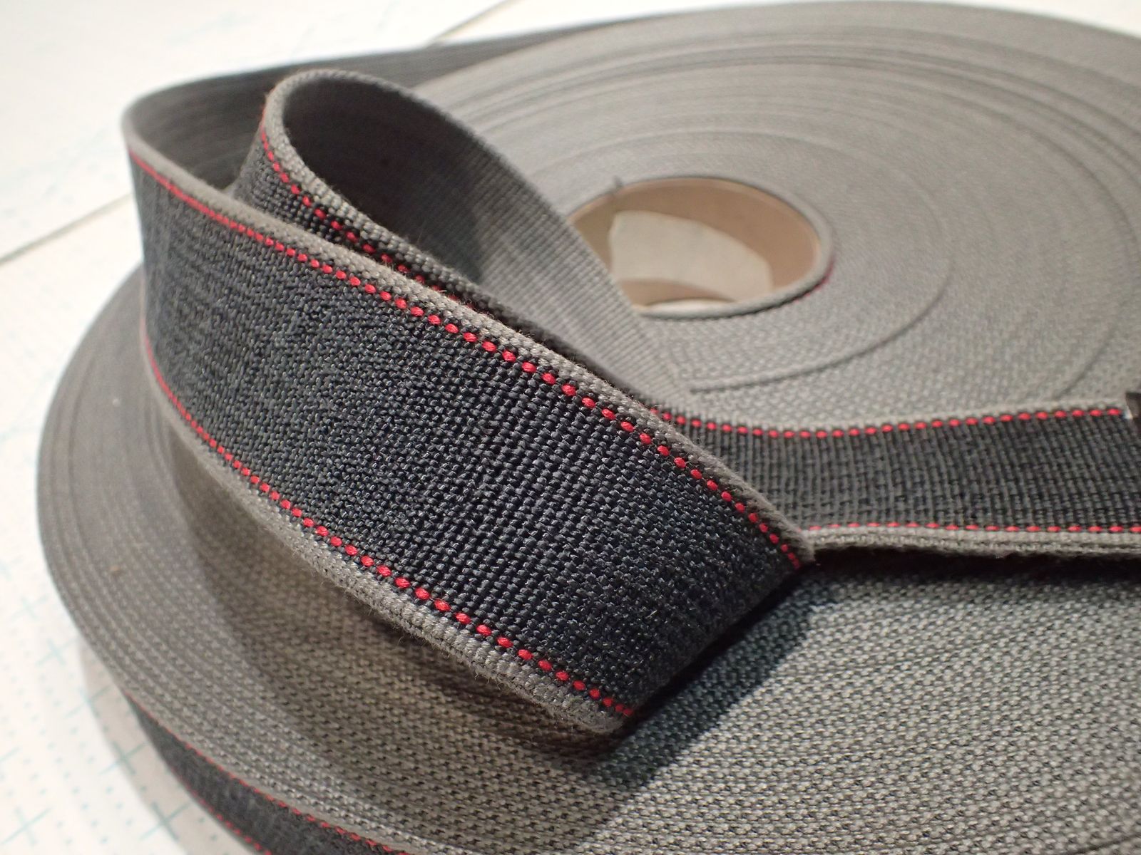 1 Roll Otex 1.75" x 50yd Black/Gray Made with Kevlar/Nomex High Tensile Webbing