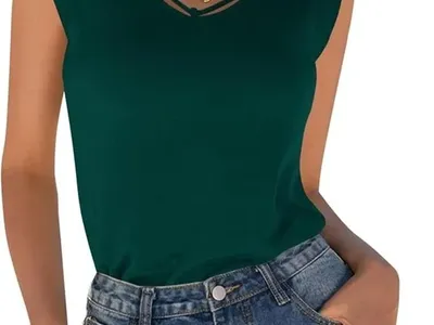 NEW Women's Sleeveless Tank Top XXL V-neck, AA31125-62B