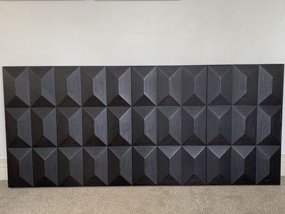 Queen headboard black geometric