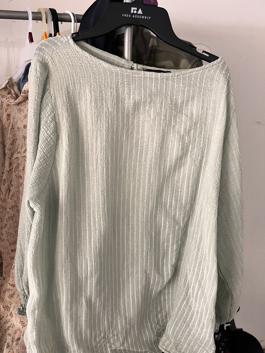 Sage green blouse for women XL, plus size