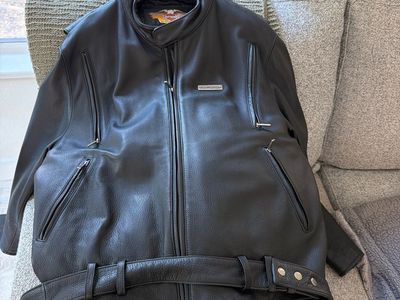 Harley-Davidson Men's Embossed Leather Motorcycle Jacket - Size XXL