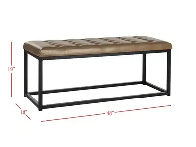 SAFAVIEH Reynlds Tan/ Black Bench