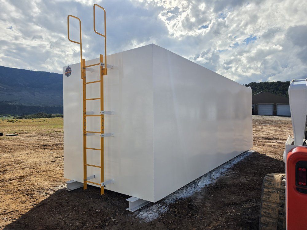 Large White Industrial Storage Tank