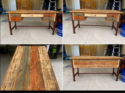 Rustic Solid Wood Desk – Like New / Never Used