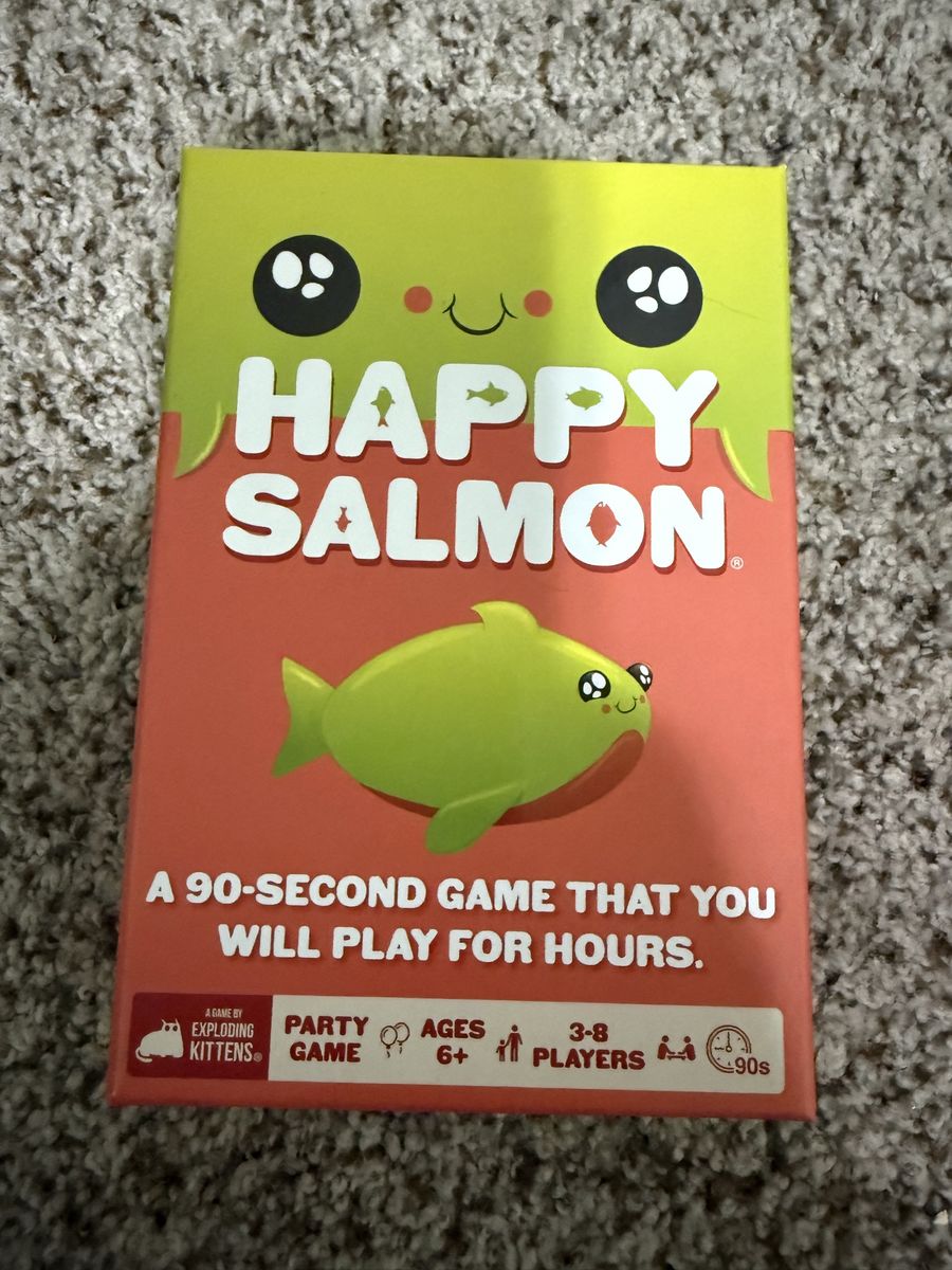Exploding Kittens Happy Salmon Party Game, Ages 6+, 3-8 Players, 90-Second Game