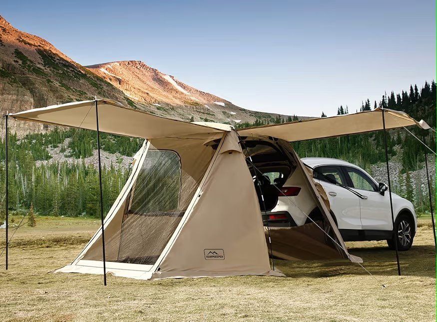 Kampkeeper khaki SUV car tent.
