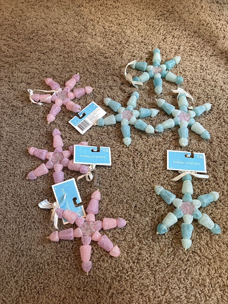 Pink And Turquoise Holiday Ornaments