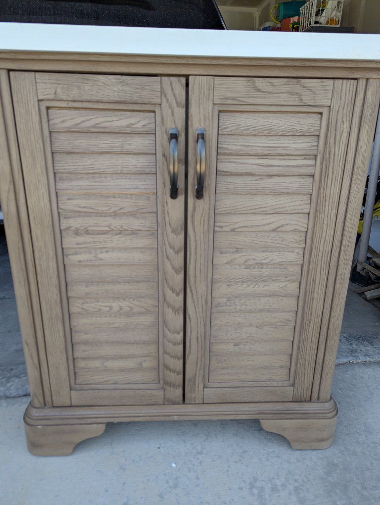 Brand new faux rustic wood look bathroom cabinet