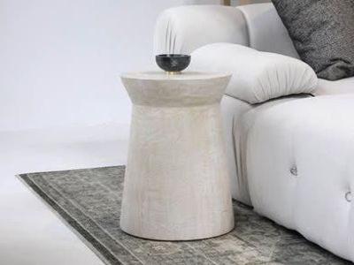 East at Main Round Pedestal End Table