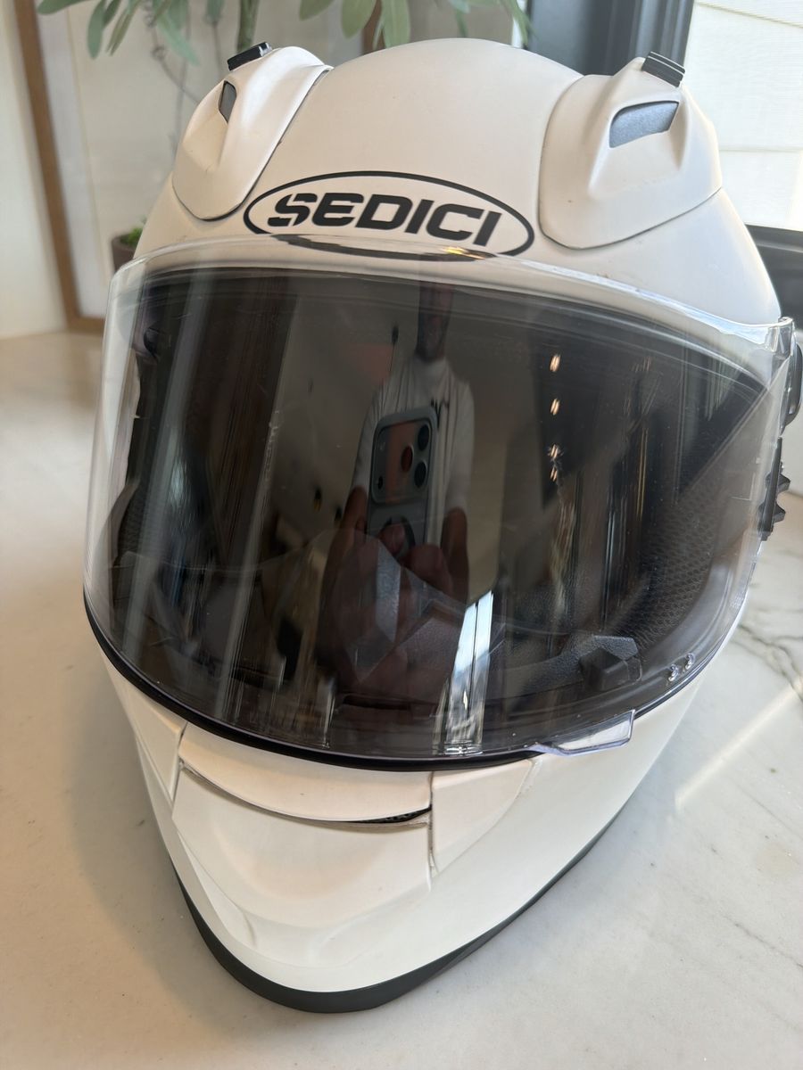 Sedici Primo size M Full Face Motorcycle Helmet White with Clear Face Shield