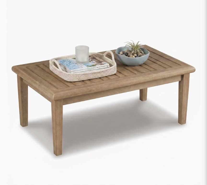 NEW Signature Design by Ashley Eucalyptus Wood Outdoor Patio Coffee Table