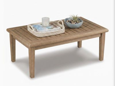 NEW Signature Design by Ashley Eucalyptus Wood Outdoor Patio Coffee Table