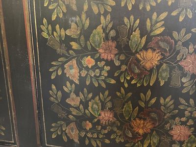 Artisan Queen Bed Frame - hand crafted cottagecore with whimsical - hand painted florals