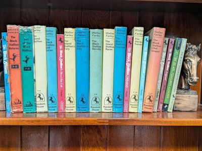 Vintage black stallion book collection & bookends