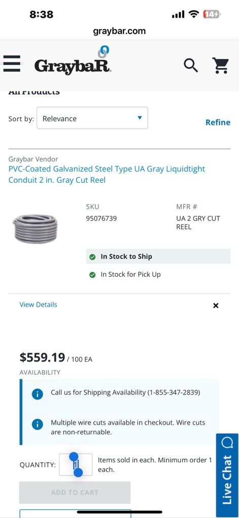 2 Flex Seal Tight GreyBar Conduit