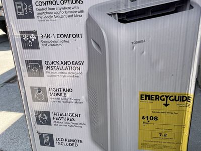 Toshiba Smart Portable Air Conditioner 8000 BTU RAC-PD1213CWRU Wi-Fi 350 Sq Ft