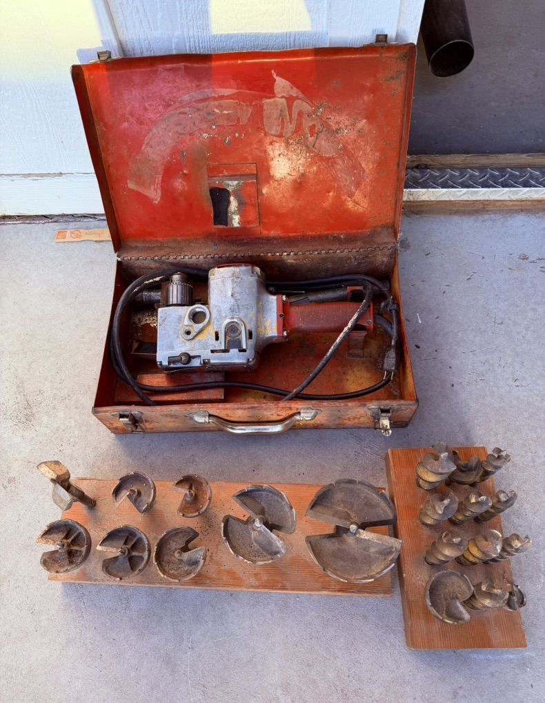 Milwaukee Hole-Hawg 1/2 In Drill And Bits.