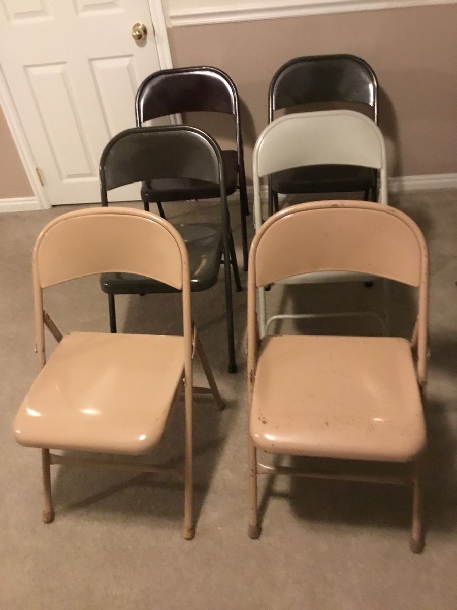 6 metal folding chairs