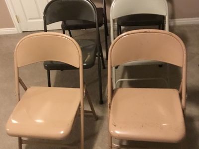 6 metal folding chairs