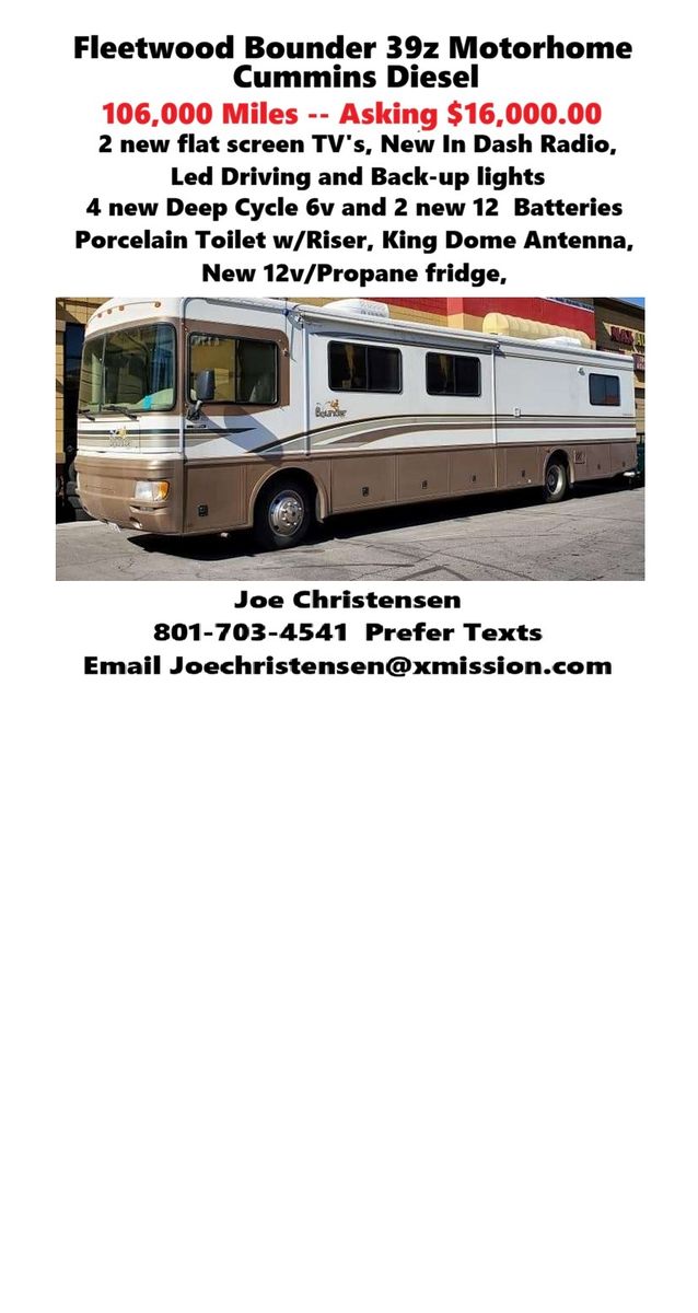 MOTORHOME, Diesel,  Fleetwood Bounder 39z, 1999.