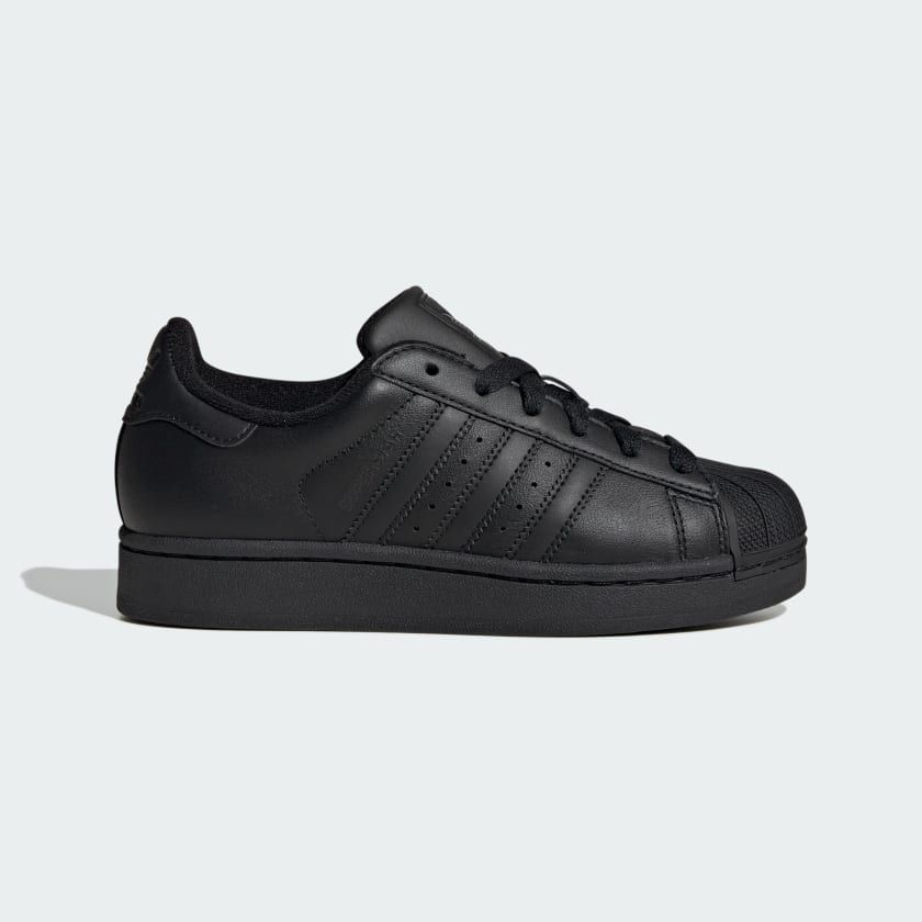 BACK TO SCHOOL NIB Adidas Superstar II C Black Sneakers Shoes Kids Size 1 US