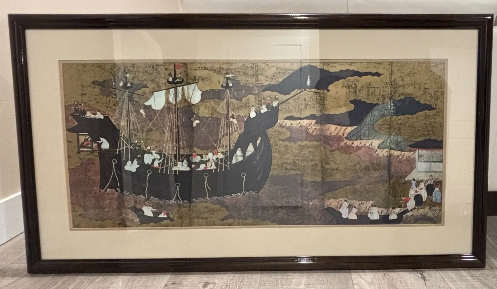 Set of 2 Framed Japanese Art Prints – 27 x 49 Inches Each – No Box – Wall Hangin