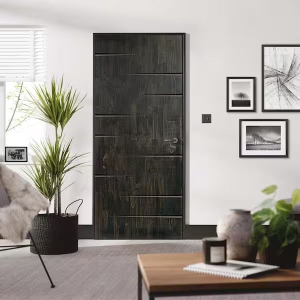 Brand New Solid Pine Wood $999 MSRP CALHOME 36x84 Charcoal Black Modern Interior Door Slab – 8 Available