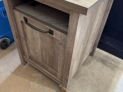Bedroom Set - Wooden Dresser and Matching Nightstands with Built-In Outlets