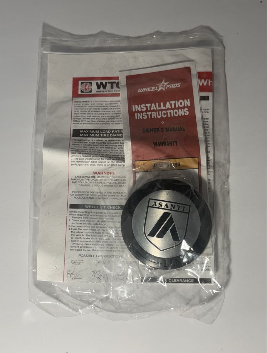 NEW Asanti Black Label Wheel Center Cap Gloss Black Silver Logo Snap-In (Single Cap)