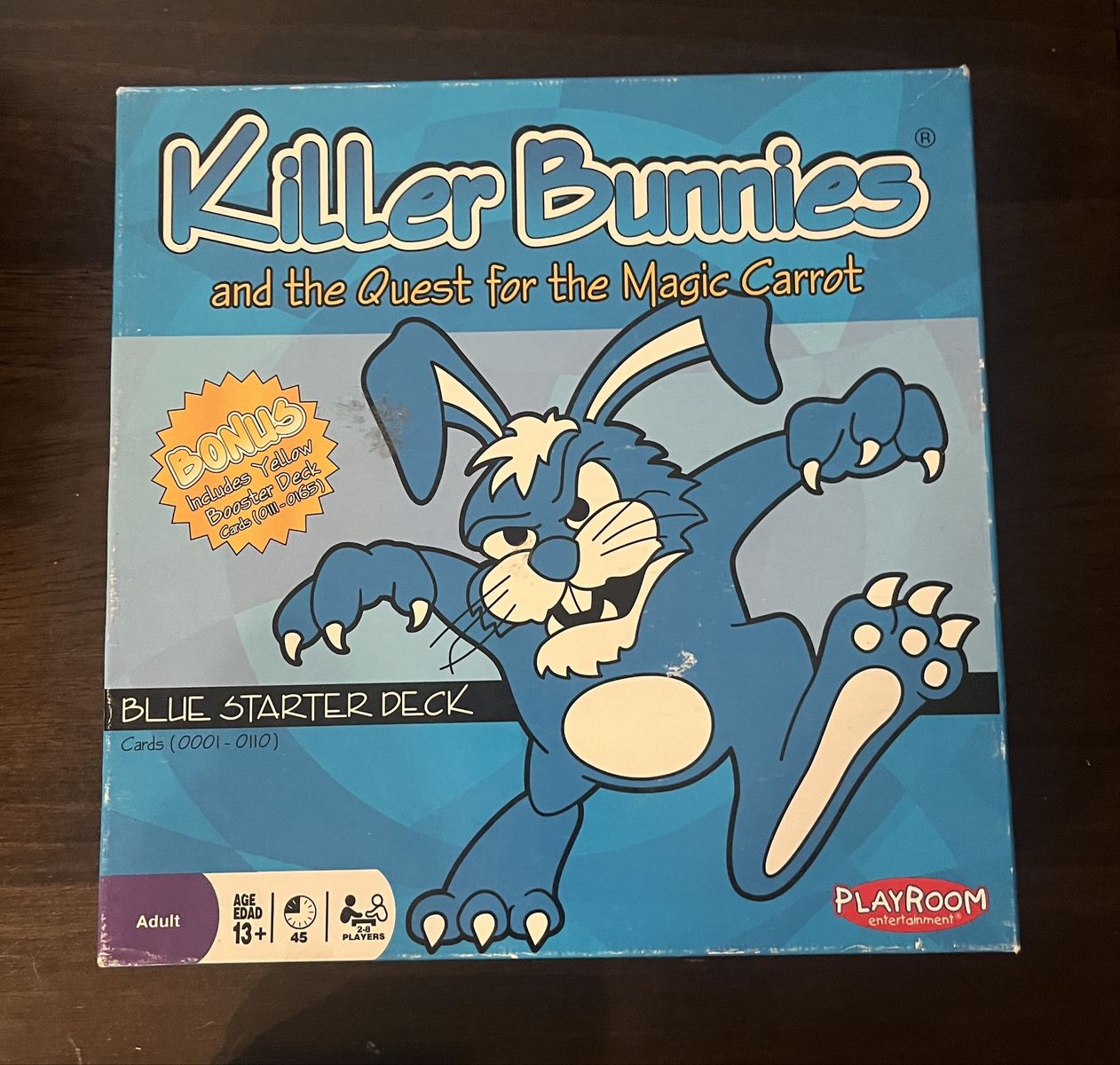Killer Bunnies and the Quest for the Magic Carrot Blue Starter Deck Game with Yellow Booster