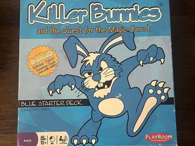 Killer Bunnies and the Quest for the Magic Carrot Blue Starter Deck Game with Yellow Booster