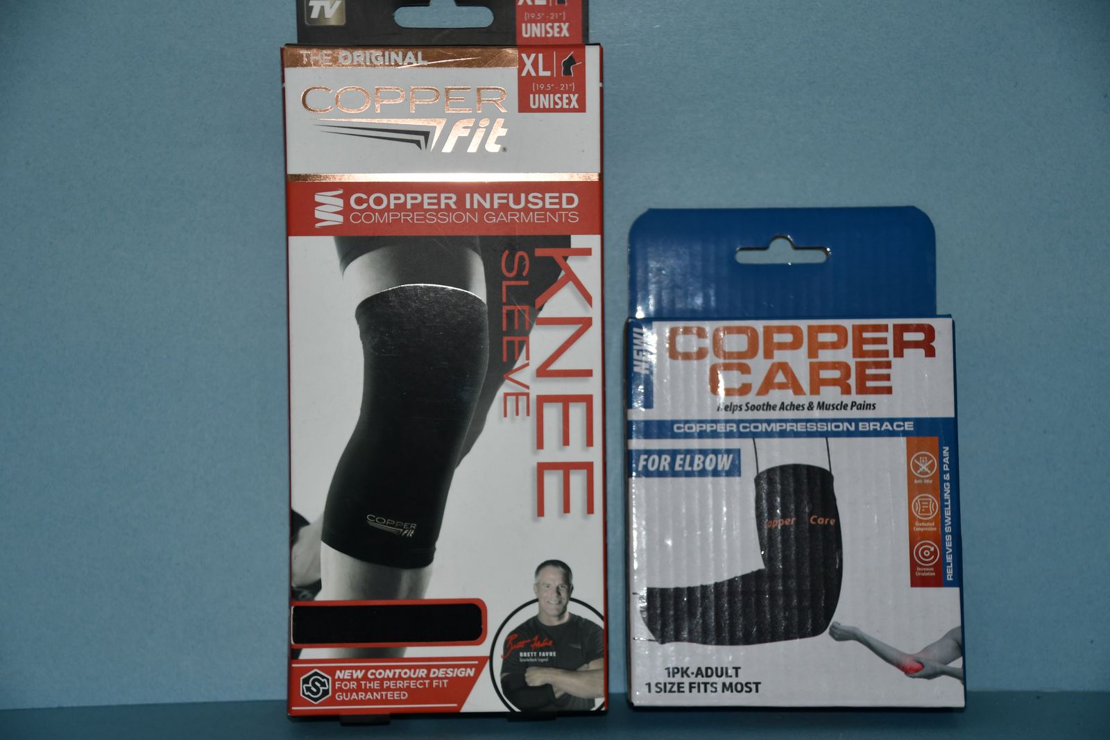 NIB "COPPER FIT" KNEE SLEEVE XL & NIB "COPPER CARE" ELBOW SLEEVE ( 1 SIZE) ~ NEVER USED ~ BOTH FOR $5