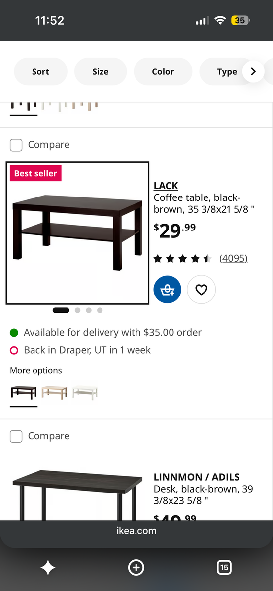 IKEA coffee table