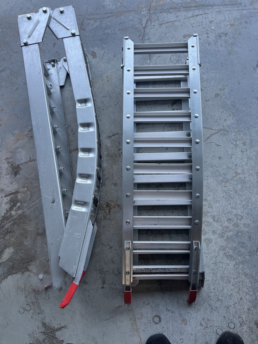 Aluminum Folding Loading Ramps - Pair, Heavy-Duty, Portable for ATV/Motorcycle