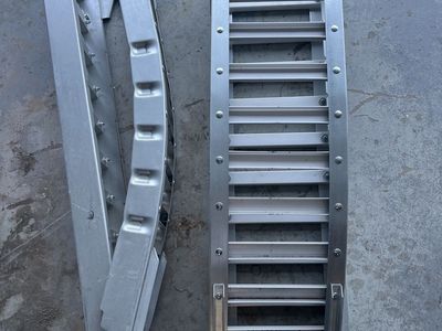 Aluminum Folding Loading Ramps - Pair, Heavy-Duty, Portable for ATV/Motorcycle