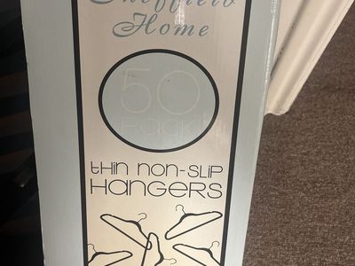 Sheffield Home 50-Pack Thin Non-Slip Velvet Clothes Hangers - Black