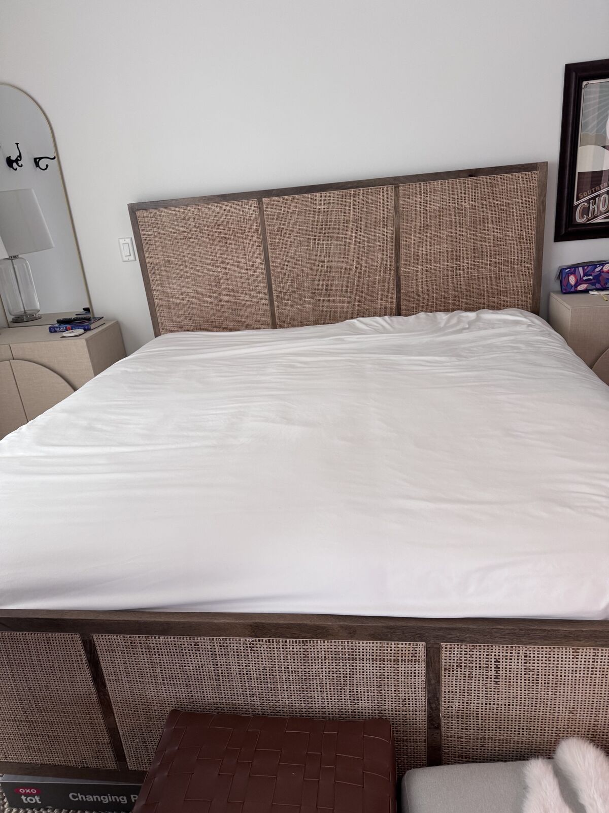 King Pottery Barn Dolores Cane Bed  King