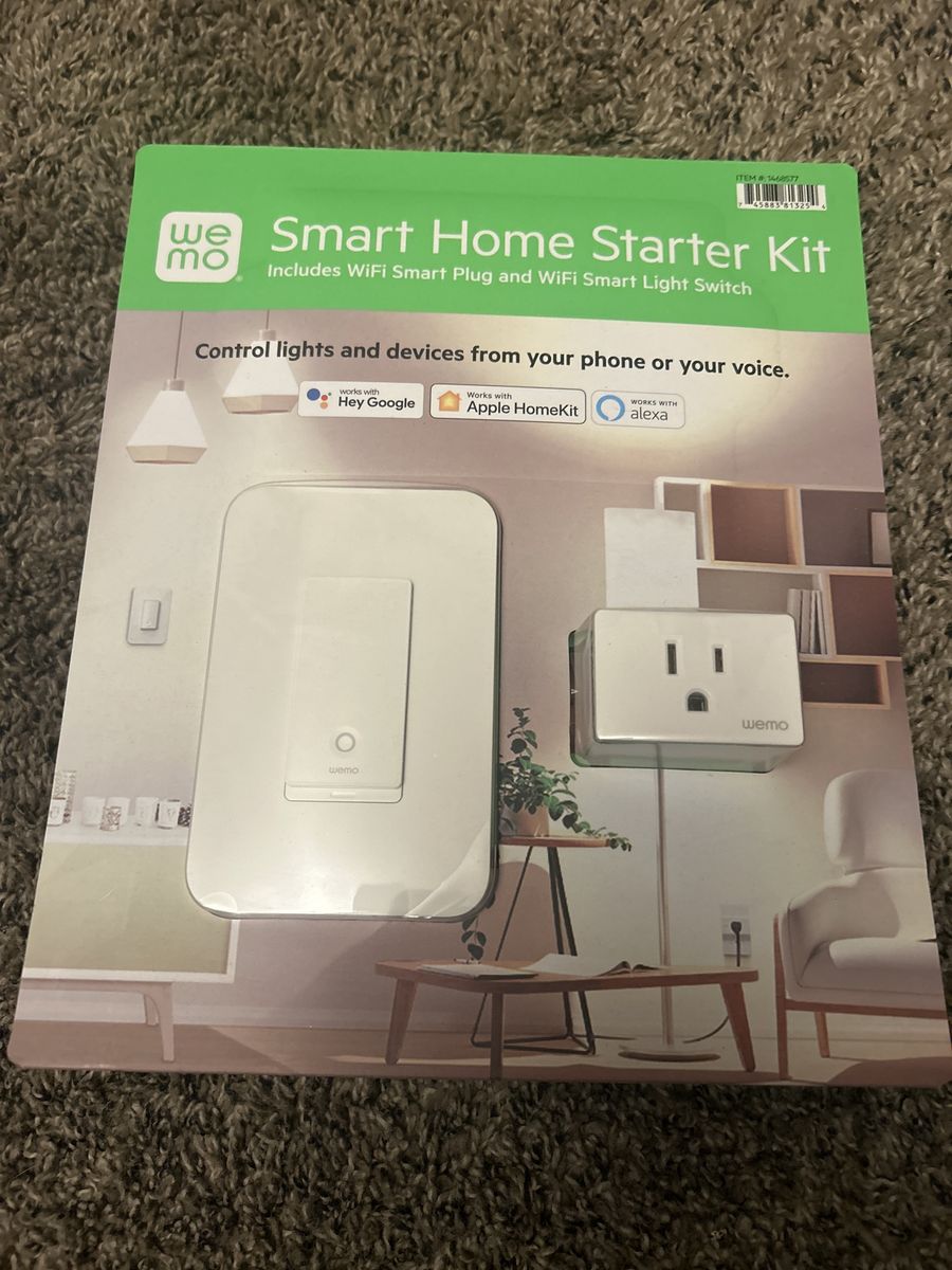 Wemo Smart Home Starter Kit - WiFi Smart Plug & Smart Light Switch - Works , Apple HomeKit