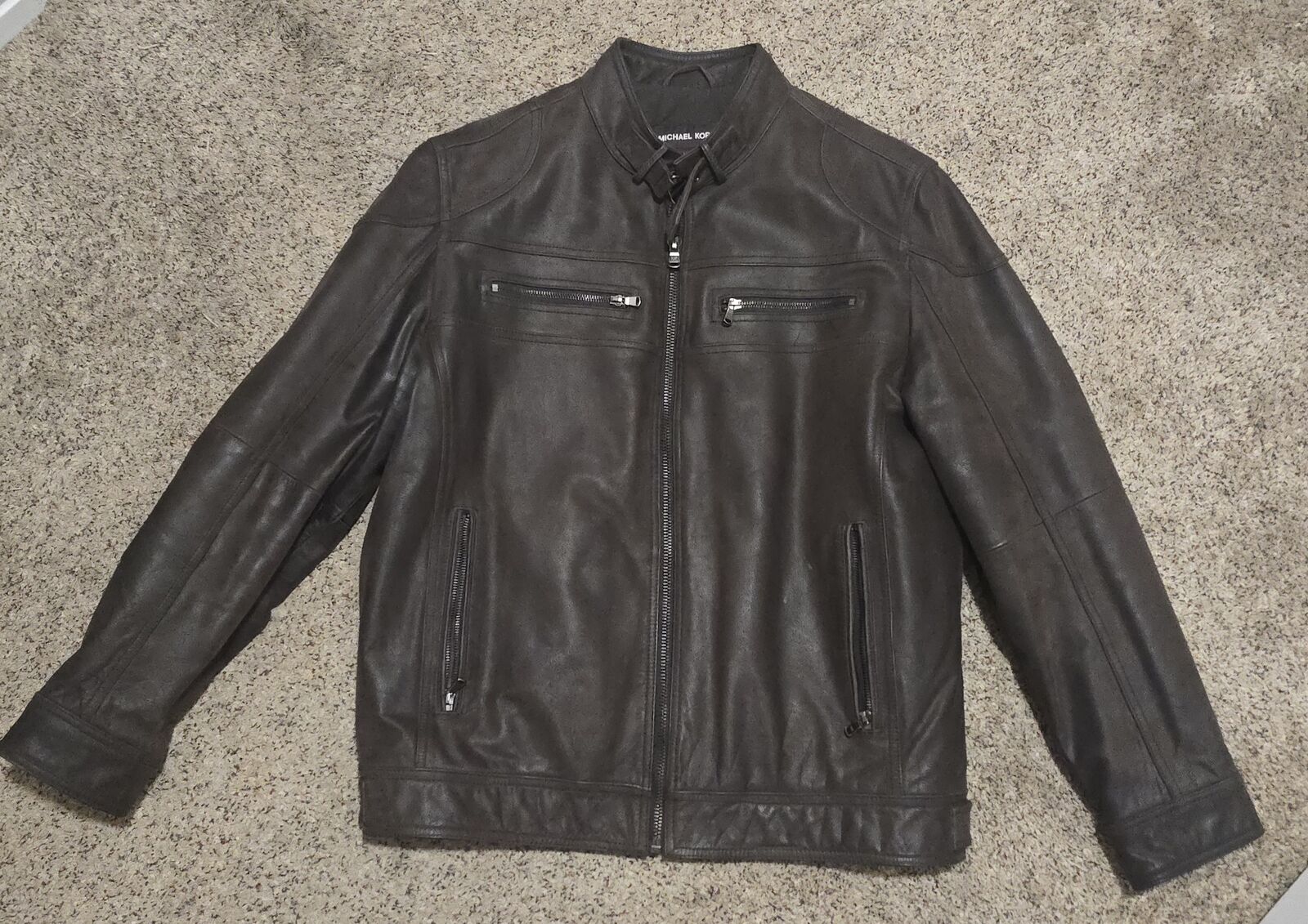 michael kors leather biker jacket