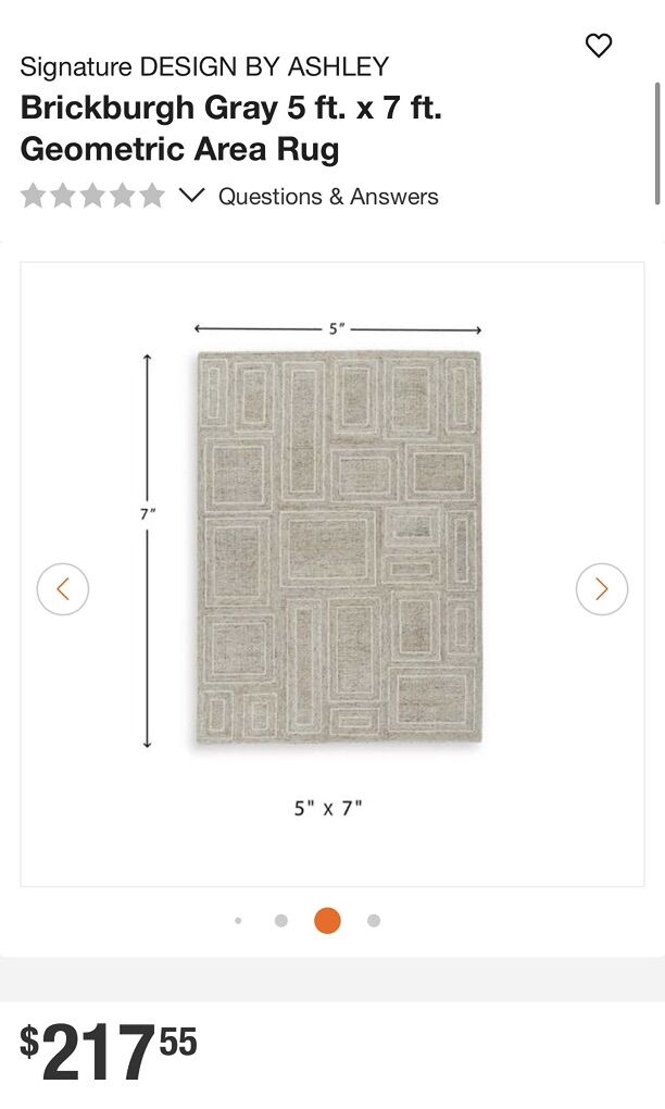 Brickburgh Gray 5’ x 7’ Geometric Area Rug