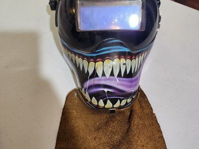 Auto-Darkening Welding Helmet with "Save Phace" Graphic Design - Adjustable Shade & Delay