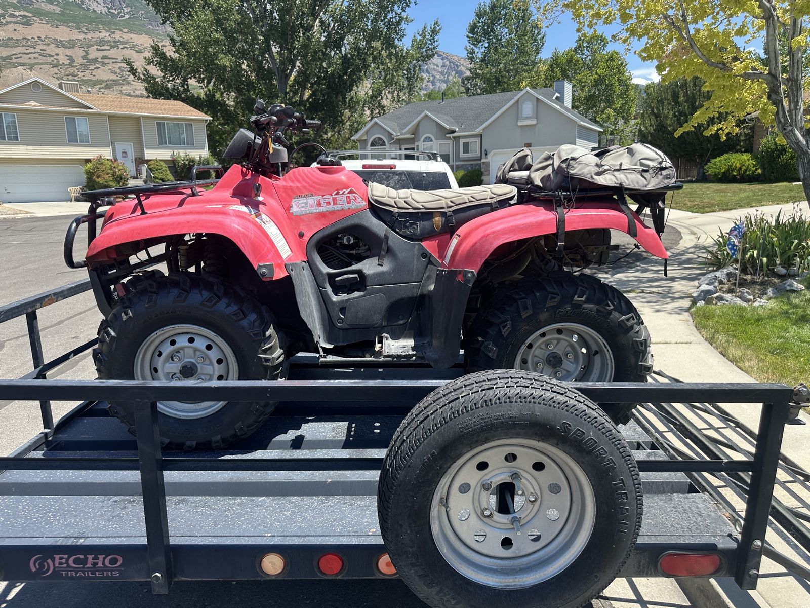 Suzuki Eiger ATV & Echo Utility Trailer - Red, Well-Maintained, Ready for Adventure