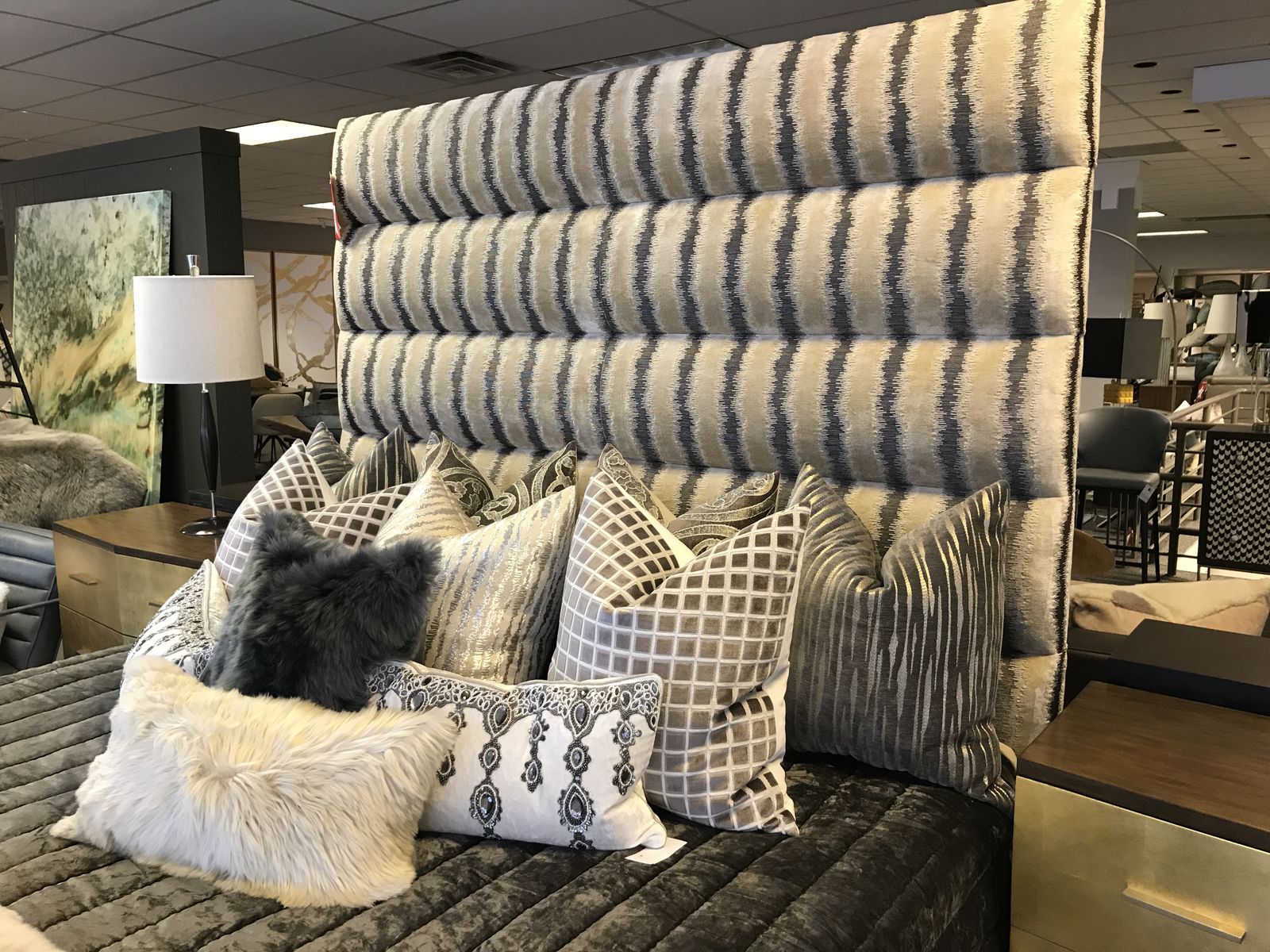 7 FEET TALL UPHOLSTERED KING SIZE BEDS