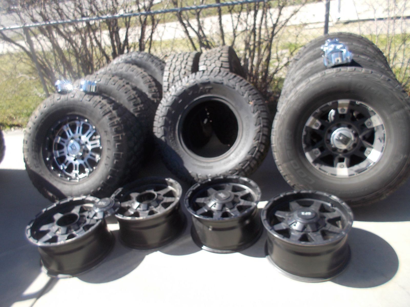 8x6.5 wheels and 315-70-17 tire combos.