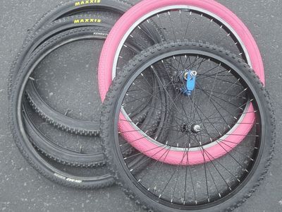 24" BMX WHEELS HARO & QUANDO HUBS TIRES FREEWHEEL