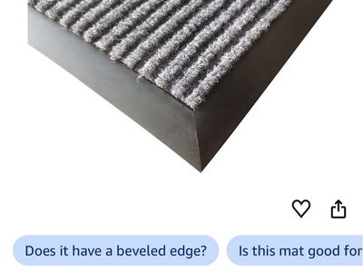 Winco 3' x 10' Gray Vinyl Backed Carpet Floor Mat - New