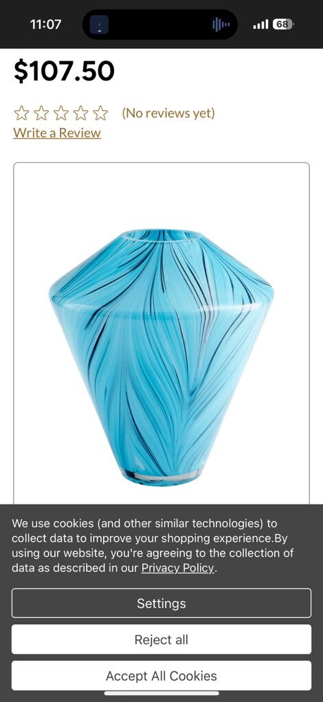 Blue Cyan Vase